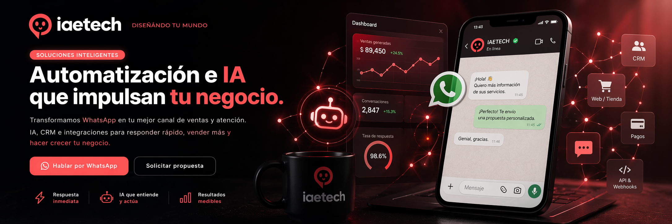 Banner principal IAETECH: Automatización e IA que impulsan tu negocio